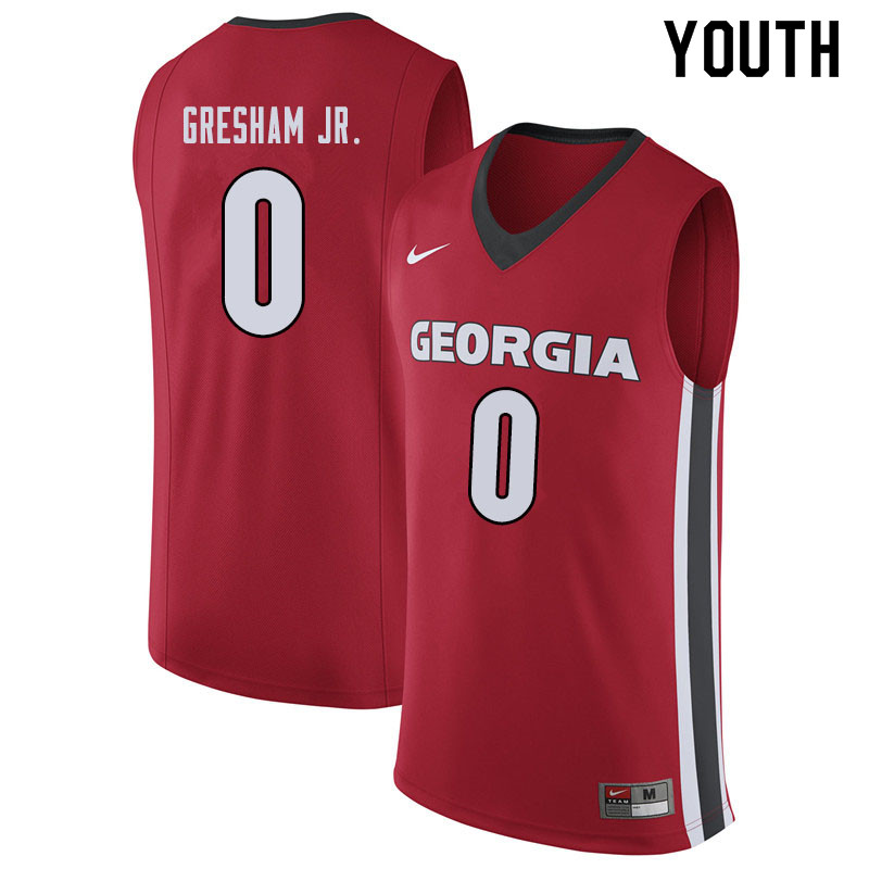 Youth #0 Donnell Gresham Jr. Georgina Bulldogs College Basketball Jerseys Sale-Red - Click Image to Close